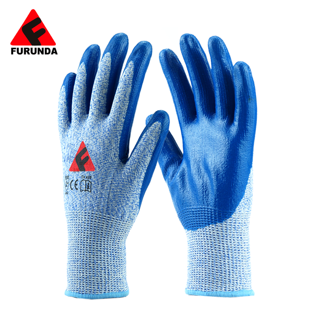 13 Gauge Anti-Cut HPPE Liner PU Cut Cut Resistant Sarung Tangan untuk Operasi Keselamatan Industri
