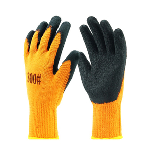 10 Gauge Polyester Liner Latex Wrinkles Dilapisi Sarung Tangan