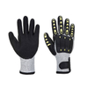 13 Gauge Grey Hppe Shell Nitrile Sandy Sandy Anti-Vibration Sarung tangan