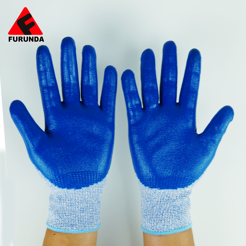 13 Gauge Anti-Cut HPPE Liner PU Cut Cut Resistant Sarung Tangan untuk Operasi Keselamatan Industri