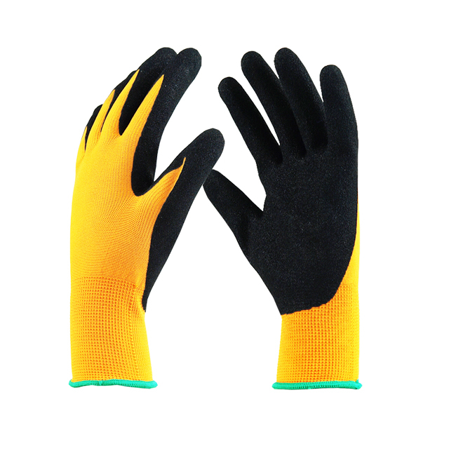 13 Gauge Yellow Polyester/Nylon Liner Nitrile Sarung Dilapisi Sandy