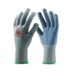 10 Gauge Grey Polyester Liner Biru Sarung tangan bertitik