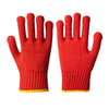 10 Gauge Red Polyester Knit Sarung tangan