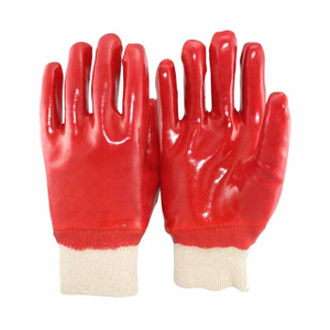Sarung Tangan Bertahan Rib Cuff Interlock Minyak PVC